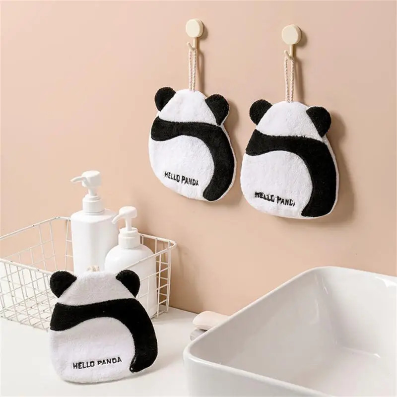 

Panda Shape Rag Wipe Cartoon Children Microfiber Hands Towels New Absorbent Water Absorption Kitchen Dishcloth Soft Plush Fabric