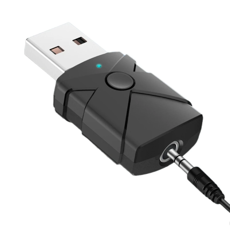 Portable 5-in-1 USB Transmitter Receiver Bluetooth-compatible 5.2 Wireless  Adapter for TV Computer CD-Player Car