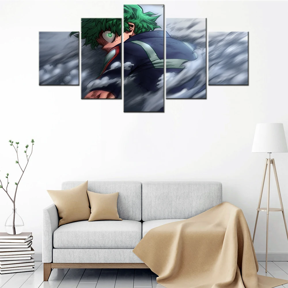 

Hd Prints Wall Art Pictures 5 Pieces Canvas Painting Japan Anime My Hero Academia Boy Home Living Room Decor Modern Posters