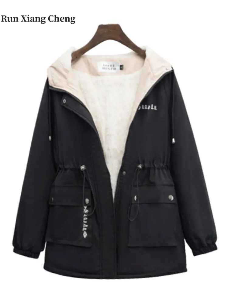 Women's Clothing Cotton Fall Winter2023 Free Shipping Versatile Fashion Jacket Street Casual Style Plush and Thicken Thermal Top