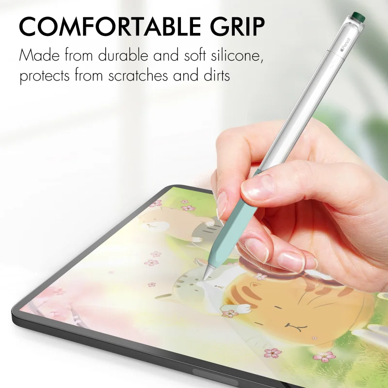 Прозрачный силиконовый чехол желеобразного цвета для Apple Pencil защитный