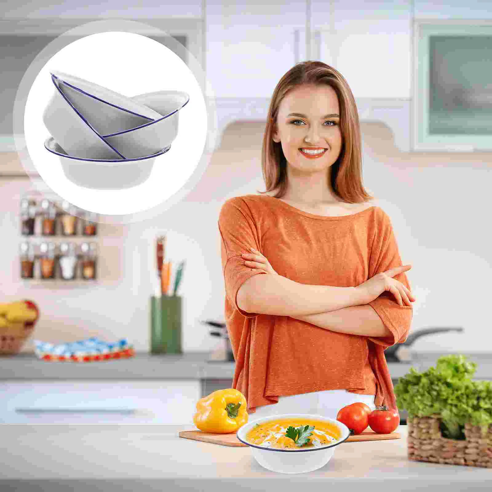 

Эмалированная миска, миски, раковина для супа, эмалированная сервировочная посуда, тарелки для смешивания салата, круглая фруктовая винтажная большая металлическая паста поднос для посуды