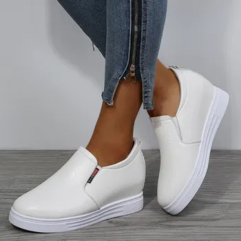 Summer Sneakers Sport Shoes For Women Non Slip Solid Slip On Thick Sole Breathable Work Single Shoes Zapatillas De Mujer 1