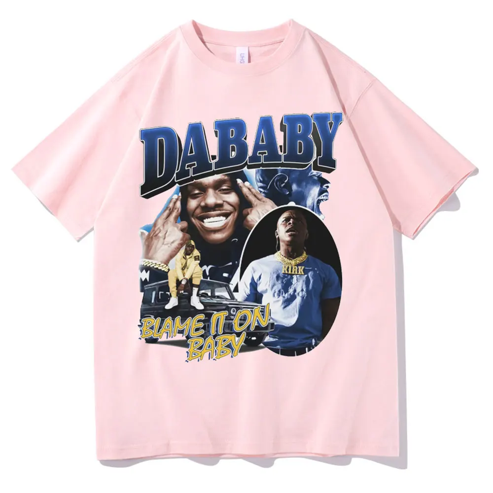 Rapper Dababy Blame It on Baby Print T-shirts Man Women Black Hip Hop Tshirt Men Crewneck Streetwear Men's Pure Cotton T Shirt images - 6