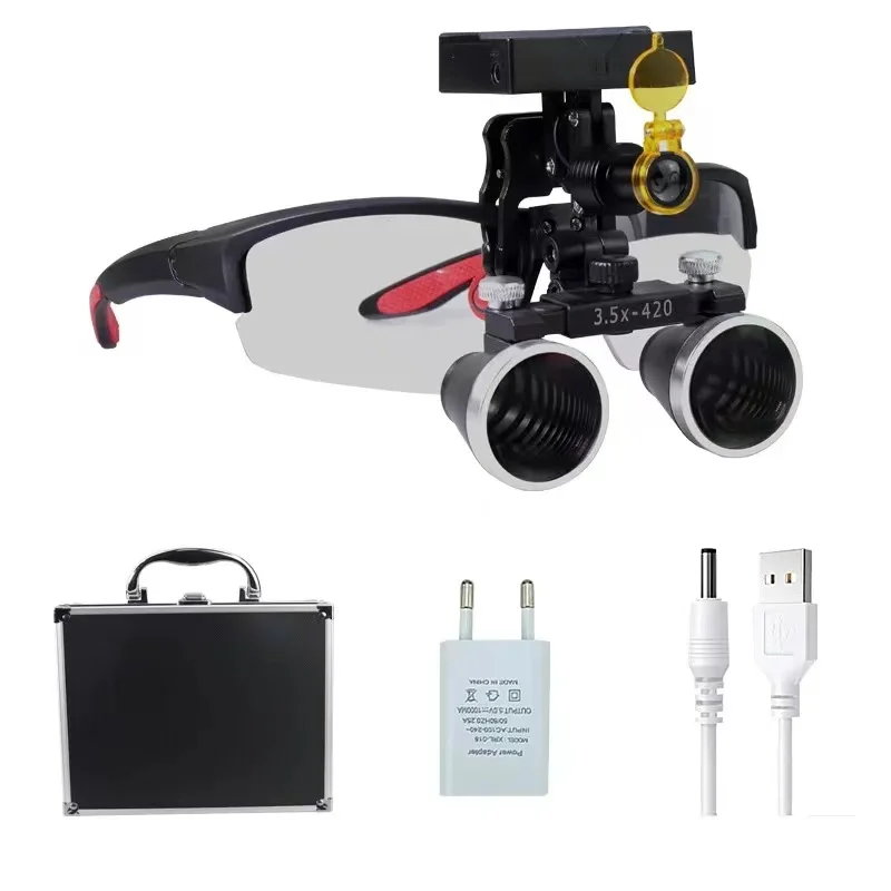 FUCHU Стоматологические лупы 3.5X и 2.5X с фонарем