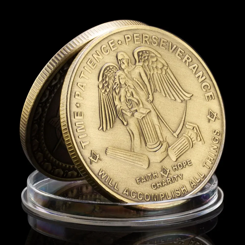 Масонская масонская медная сувенирная монета Вера Надежда Благотворительная