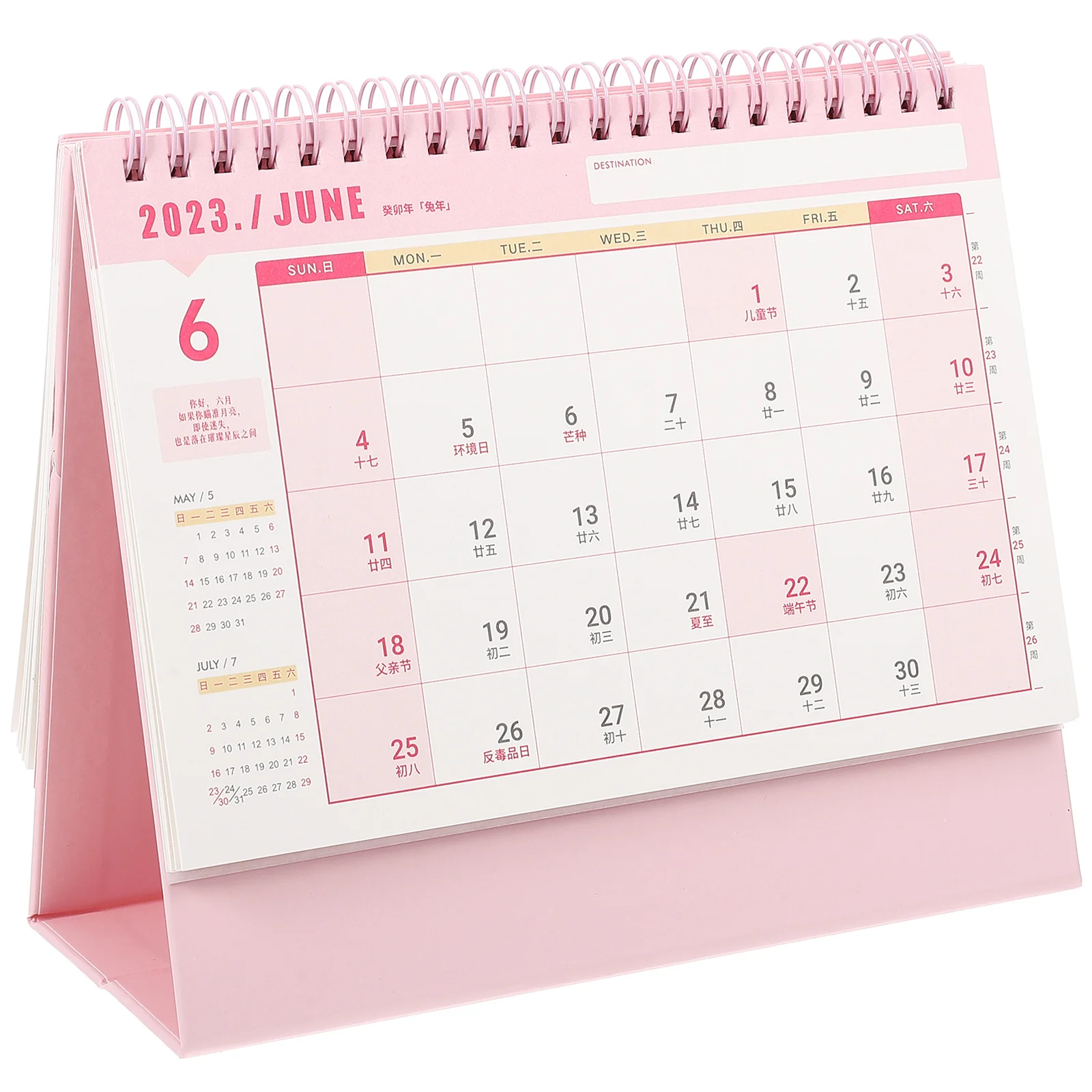 

Calendar Desk Desktop Standing Monthly Mini 2023 Tabletop Calendars Table Planner Planning Paper Flipping Office Schedule Year