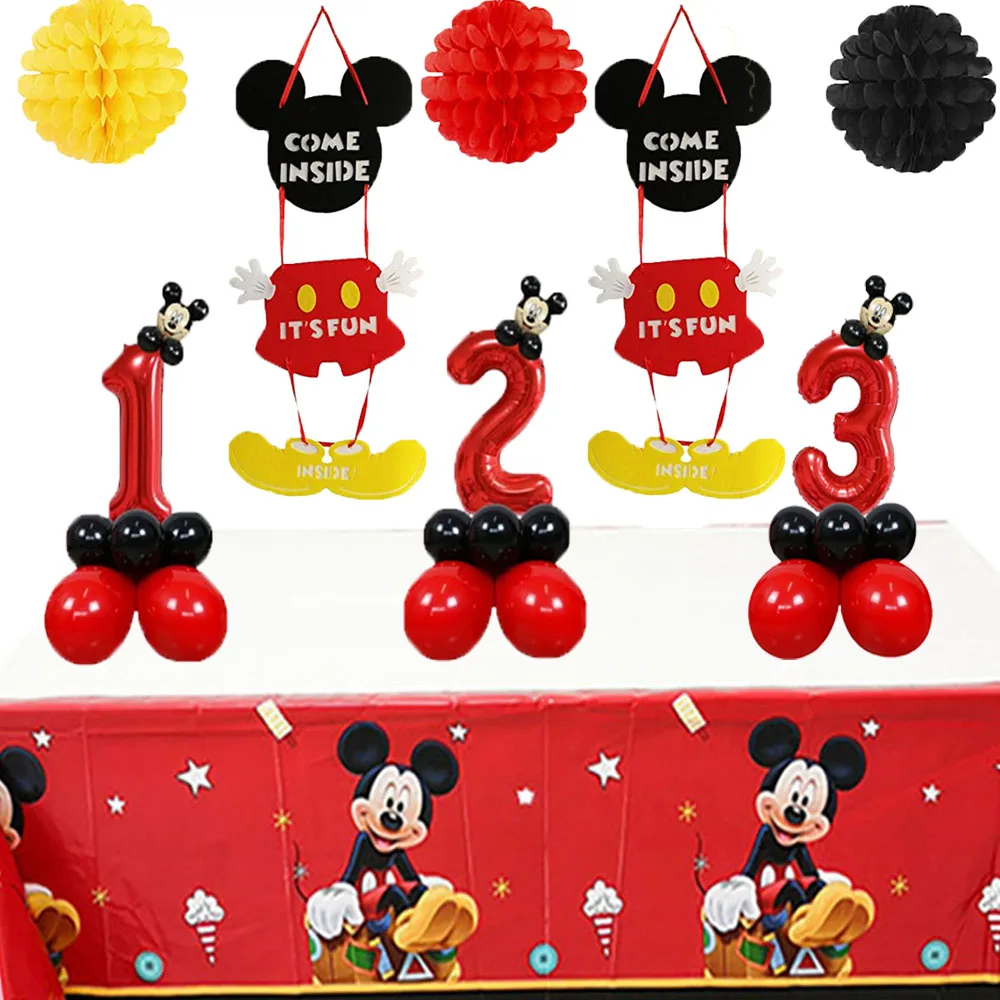 

20pcs Disney Mickey Minnie Mouse Foil Balloons 32 inch Number Birthday Party Balloons Kids Birthday Decorations Baby Shower Ball