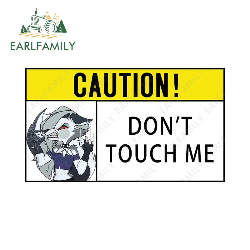 EARLFAMILY 13 см x 11,4 см для пушистых автомобильных наклеек Helluva Boss, граффити, личная искусственная Водонепроницаемая Солнцезащитная пленка