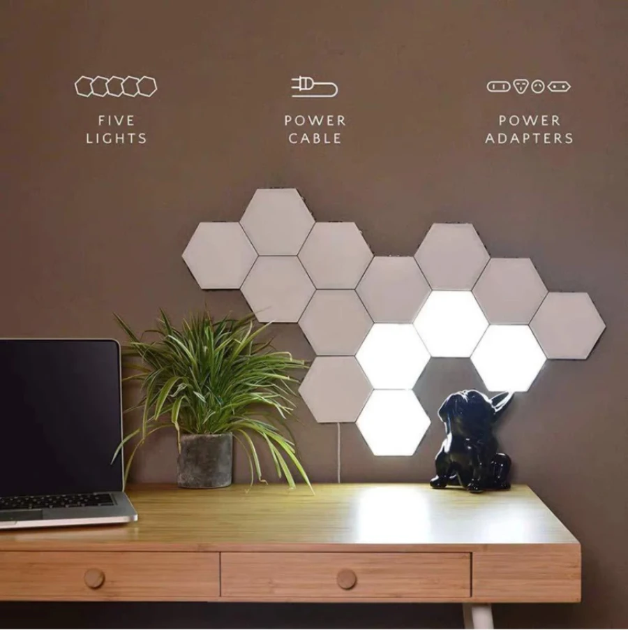 US EU UK Helios Touch Wall Lamp Creative Honeycomb Modular Assembly Quantum Sconces Magnetic Decor Bedroom LED Panel Lights