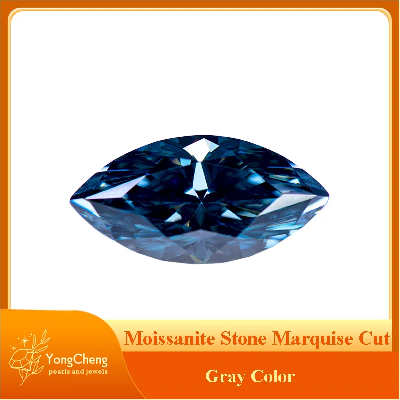 Муассанит Камень Драгоценный Серый Цвет Маркиза Огранки VVS1 Синтетическая