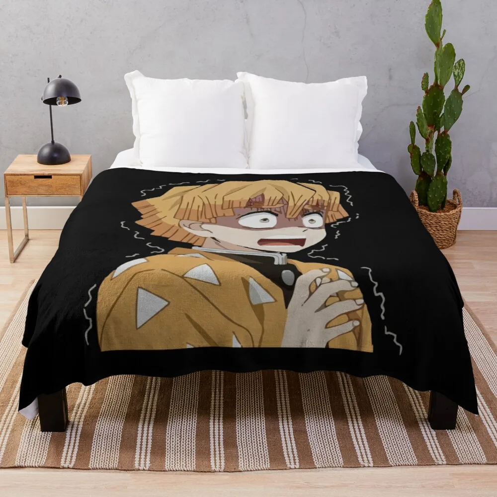 

Fleece Throw Blanket Demon Slayer Zenitsu Fur Fur Bedding Polynesian Design Checkered Blanket Throw Blankets