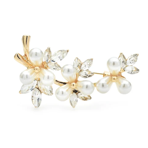 Wuli&baby броши с жемчужными цветами