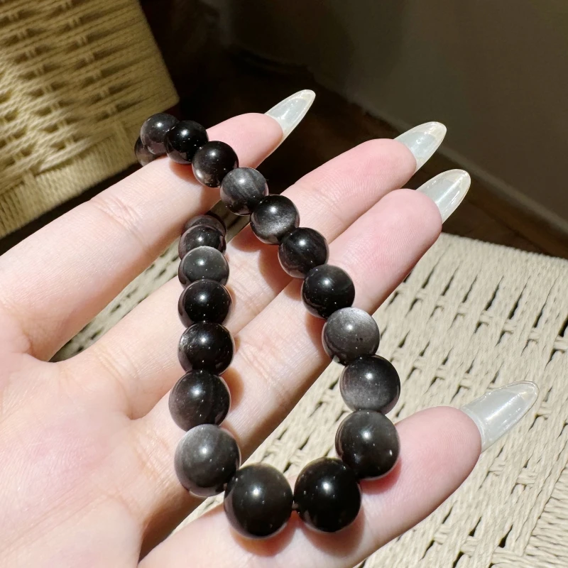 Новый браслет из натурального обсидиана для женщин и мужчин золотой обсидиан на