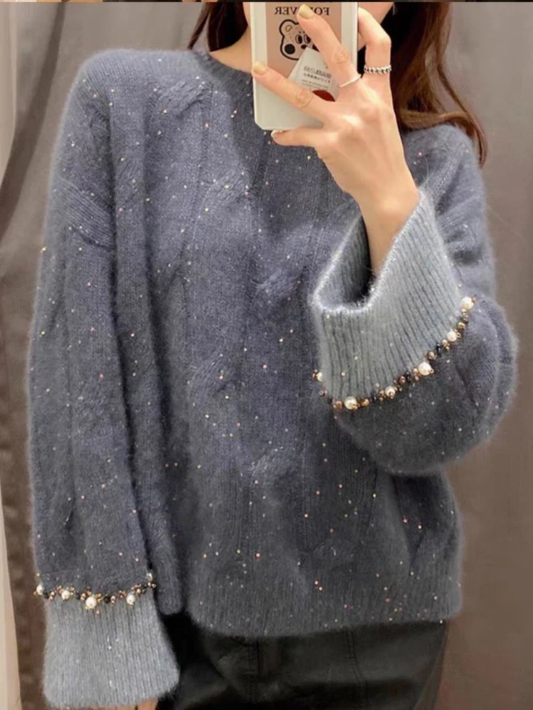 2024 зимняя мода элегантная женская толстовка с капюшоном в стиле ретро дизайн Sense