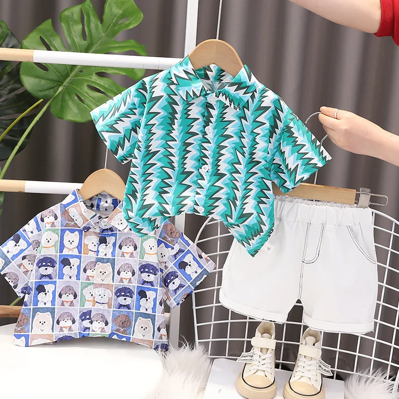 

Boys Clothes Sets Summer Children Cotton Shirts Shorts 2pcs Wedding Suit For Baby 1 To 5 Years Kids Tracksuits 2023 Outfits Set