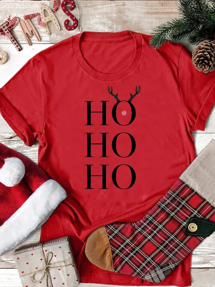 

Рождественские Женские топы с коротким рукавом, футболки, женская футболка с надписью в виде оленя 90-х, модная женская футболка в трендовом ...