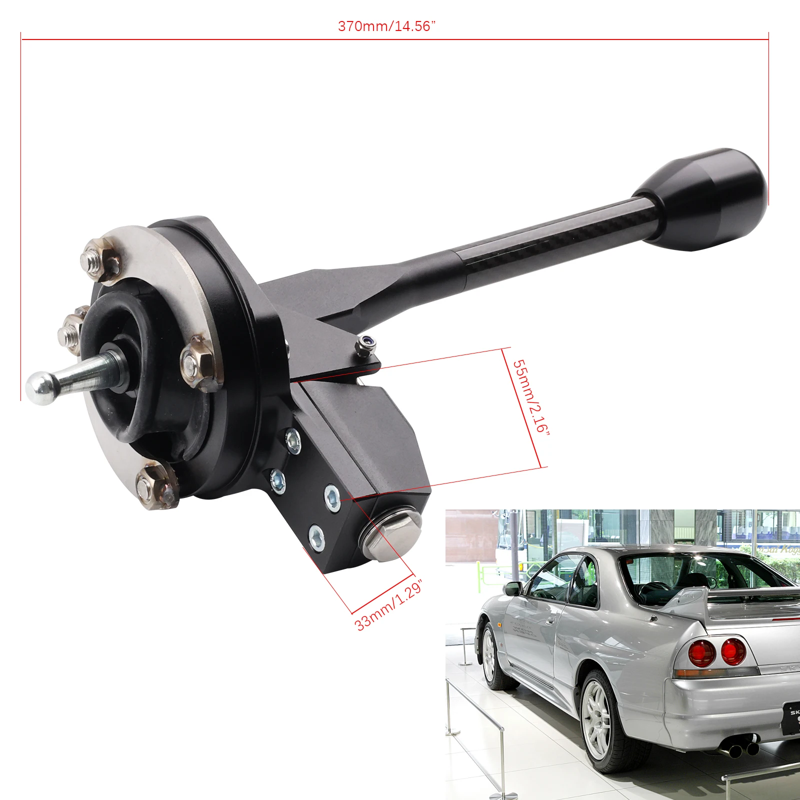 Фото Короткий рычаг переключения передач Bolt-On DRIFT для Nissan Skyline R32 R33 GTR, из алюминиевого сплава, для 5-ступенчатых коробок передач №1