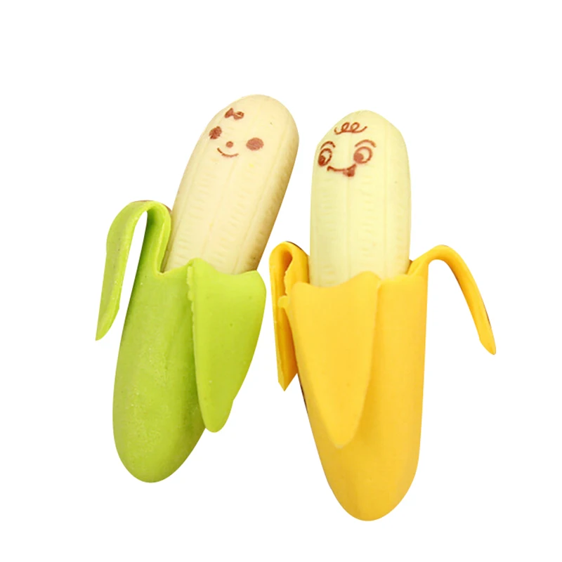

Lovely Cute Banana Fruit Style Rubber Pencil Eraser Students Stationery School Supplies Material Escolar Erasers For Kids