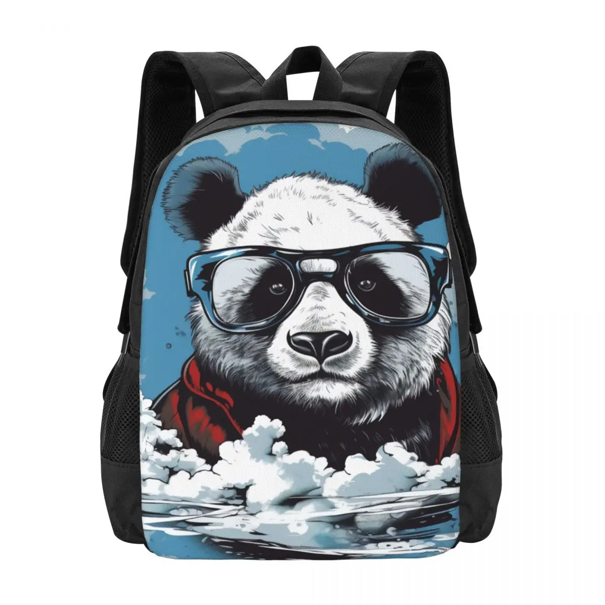 

Panda Backpack Animal With Glasses Crazy Workout Backpacks Women Men Designer Soft School Bags Style Rucksack