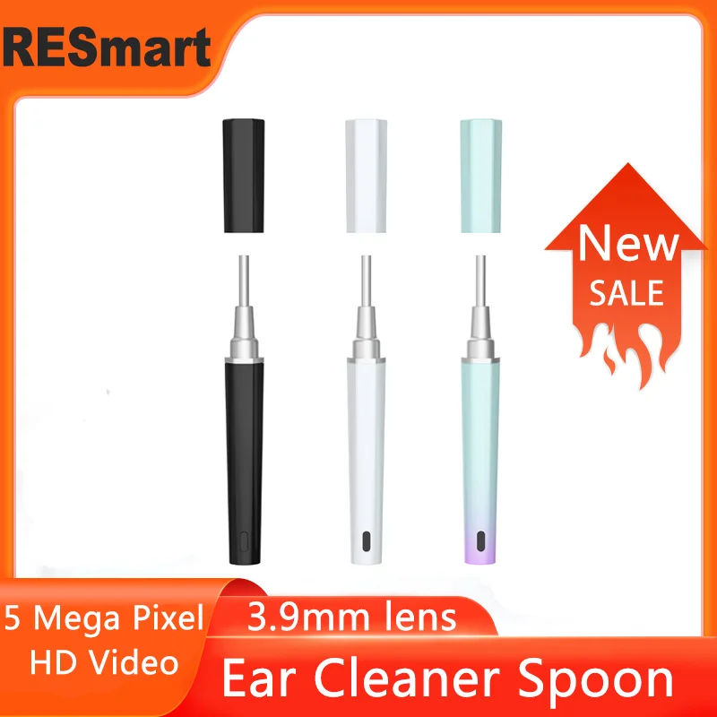 

RESmart WiFi Visual Ear Sticks Endoscope 3.9mm Mini Camera Earpick Ear Cleaner Wireless Otoscope Health Care Ear Wax Cleaning