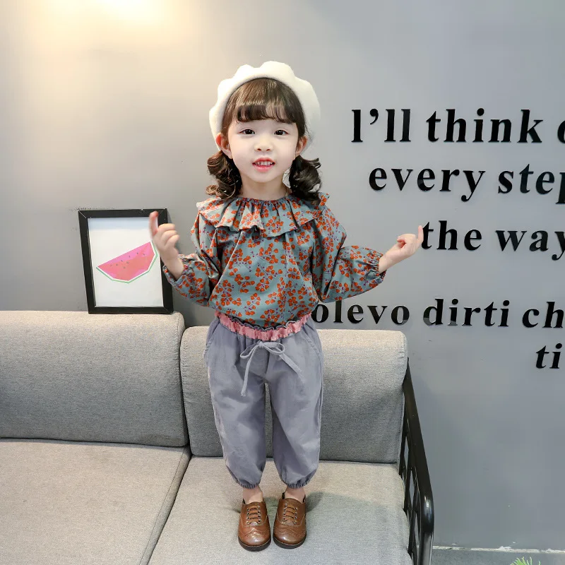 

Toddler Girl Clothes Set Kids 2022 Fashion Infant Spring Autumn 2pcs Outfit Full Print Cherry Tops+Lantern Pants Baby Tracksuits