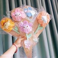 kawaii sanrio cartoon mymelody kuromi sun flower curtain buckle strap cute anime plush flower decoration ornament pendant gift