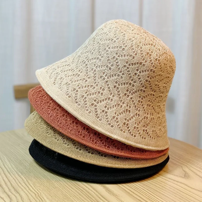 

New hat for women's summer double-sided woven beach folding hat