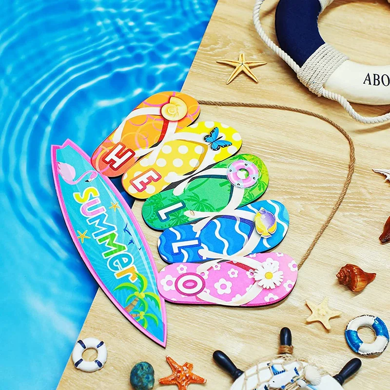 

Летние тапочки, деревянные дверные знаки, искусственная настенная вывеска для улицы