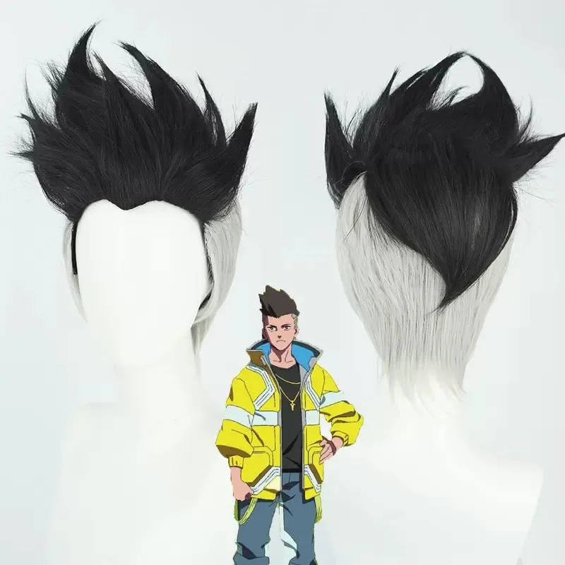 

Anime Cyberpunk Edgerunners Martinez David Cosplay Wig Black Gray Short Hair Heat Resistant Fiber Halloween Party for Men Boys
