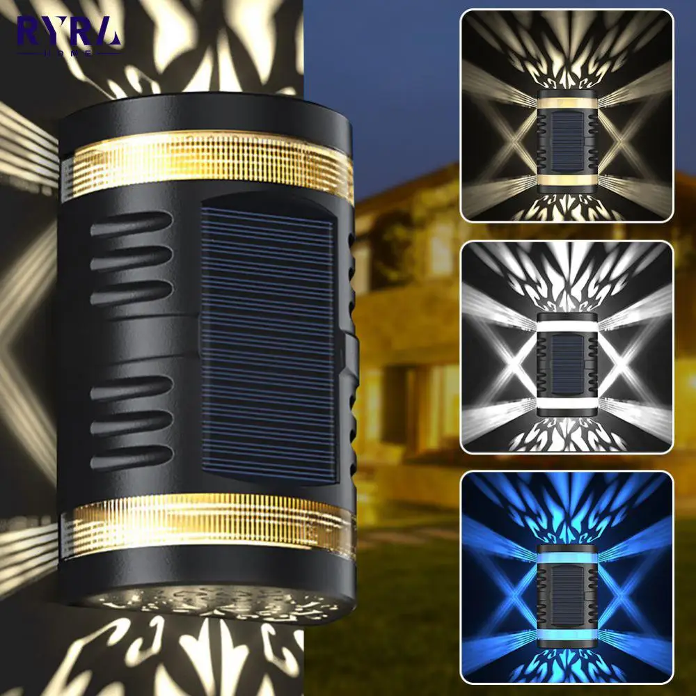 

Светодиодный светильник на солнечной батарее, IP65 водонепроницаемые настенные лампы, уличное садовое украшение, светильник для балкона, дво...