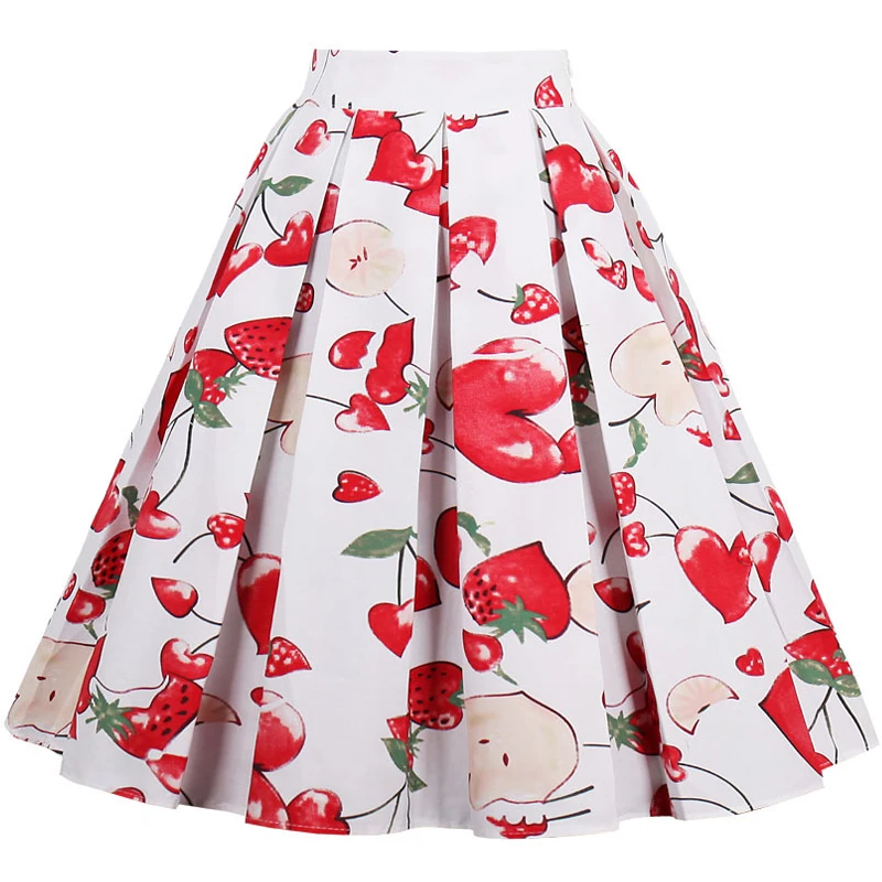 Юбка женская летняя плиссированная трапециевидная с высокой талией цветочным