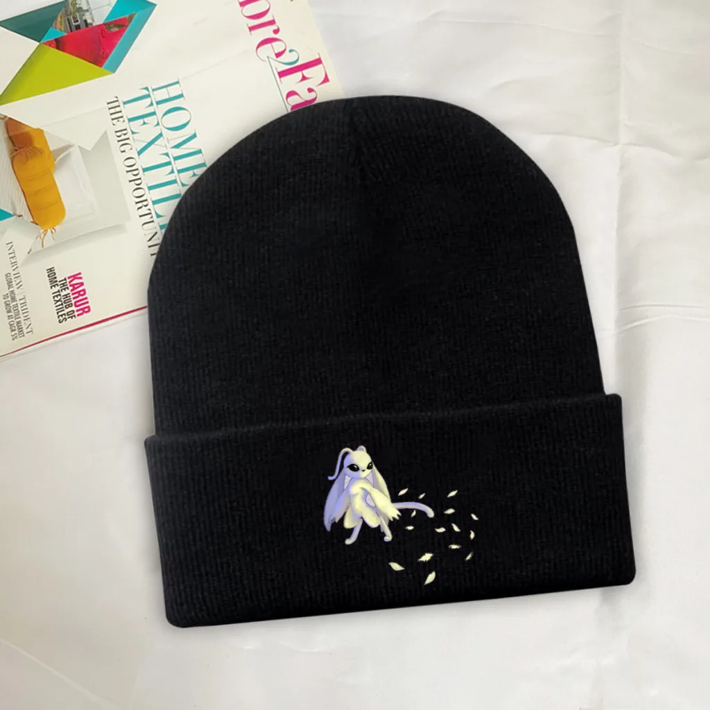 

Designs Skullies Beanie Ori and the Will of the Wisps Game Knitted Bonnet Girls Boy Warm Cap Outdoor Kawaii Brimless Elastic Hat