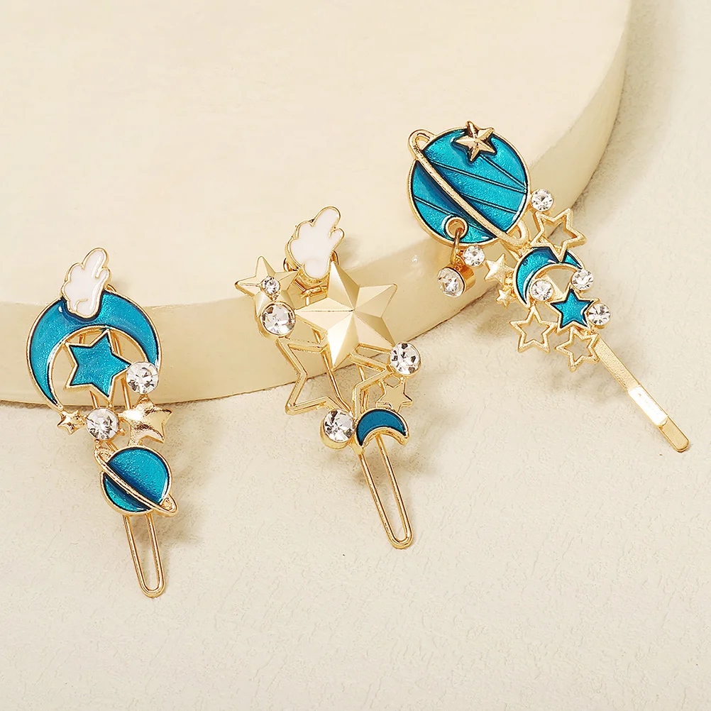 3 шт. золотые аксессуары для волос заколка боковой челки женщин заколки девочек