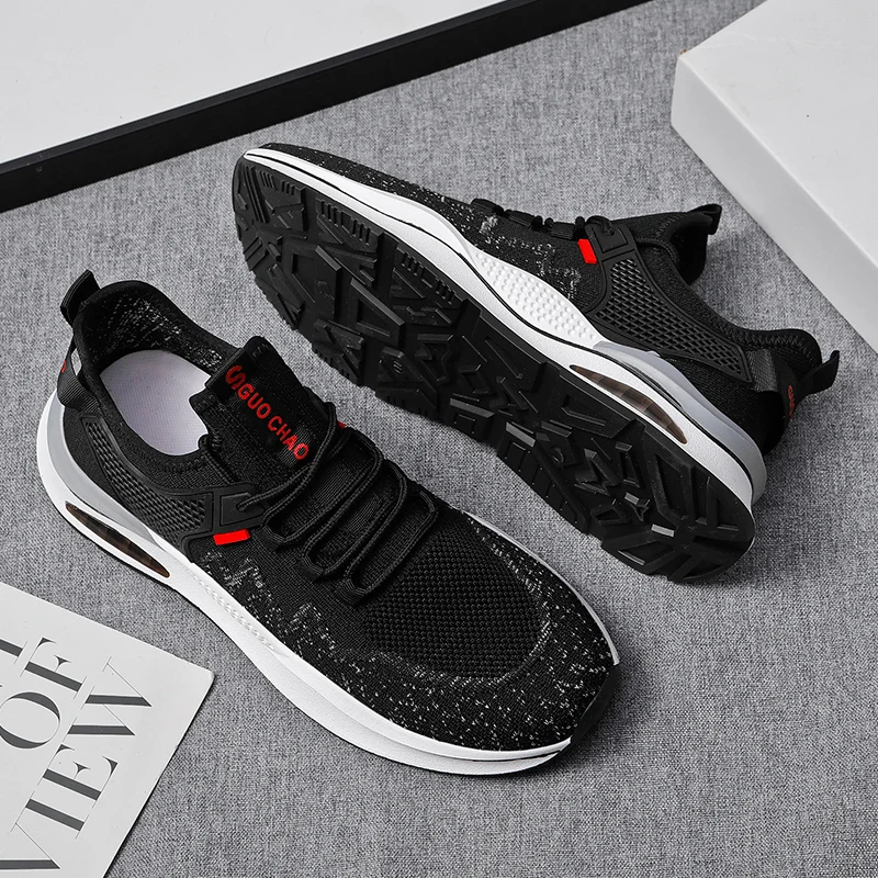 Fashion Trend Running Sneakers for Men Comfort Hard-wearing Athletic Shoes Outdoor Lace-up Tenis Masculino Summer Breathable