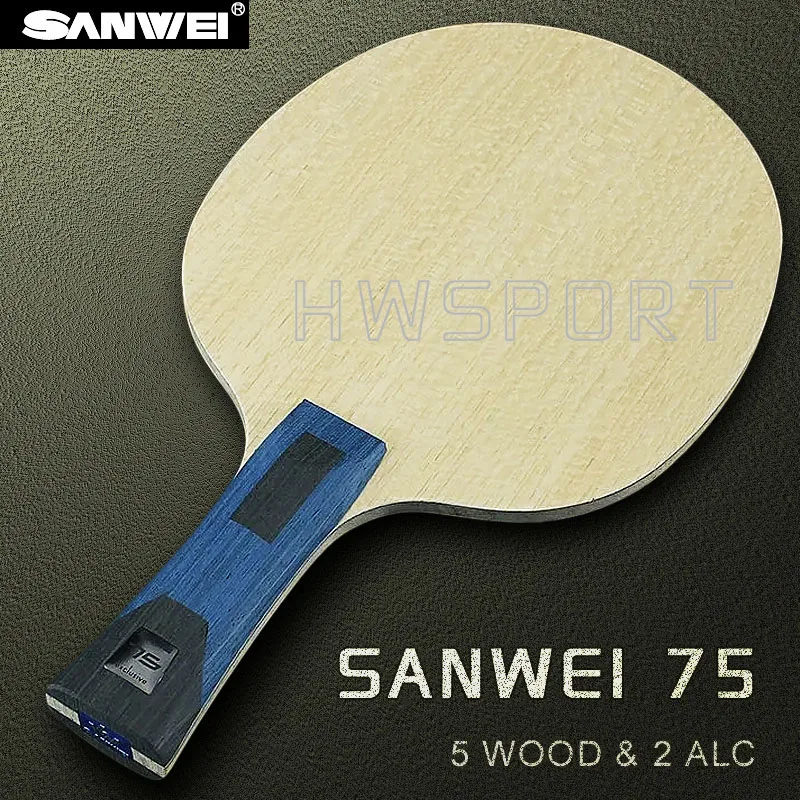 SANWEI 75 Pro Table Tennis Blade 5 Wood 2 Plies External ALC Carbon Ping Pong Blade 75 Inner with Internal Fiber Layer