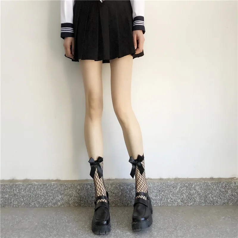

JK Lolita Fashion Cute Bow Tie Sock Women Lace Kawaii Totoro Panda Woman Clothes Sailor Moon Stockings Harajuku Women's Socks