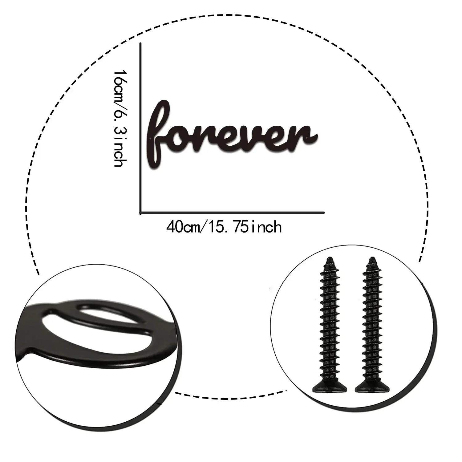 Forever Cursive Word Металлическая Настенная Художественная Свадебный Подарок