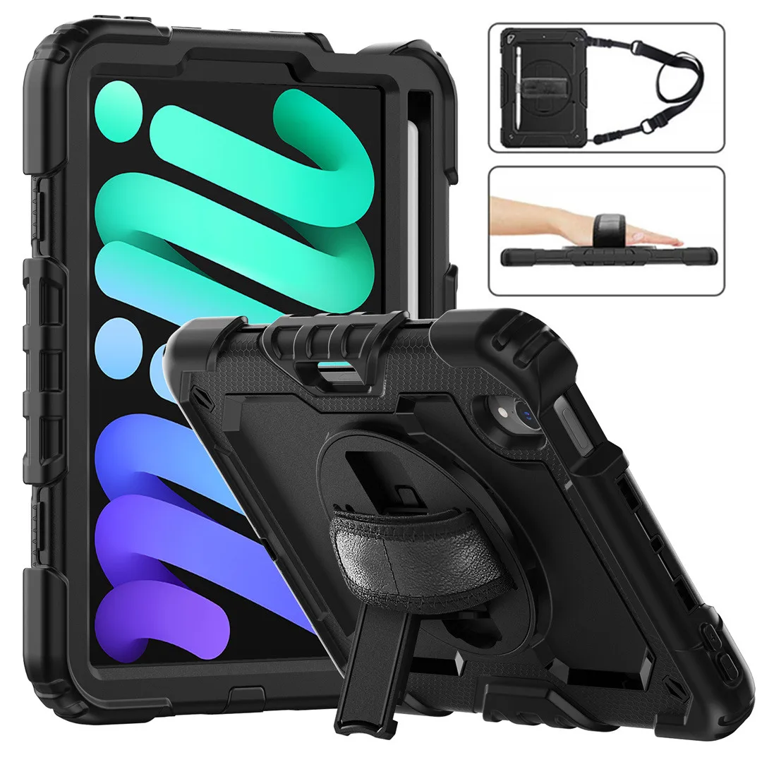 

360 Rotation Hand Strap Coque For IPad Case Mini 6 Protective Cover With Screen Protector For Funda IPad 8.3 IPad Mini 6 2021