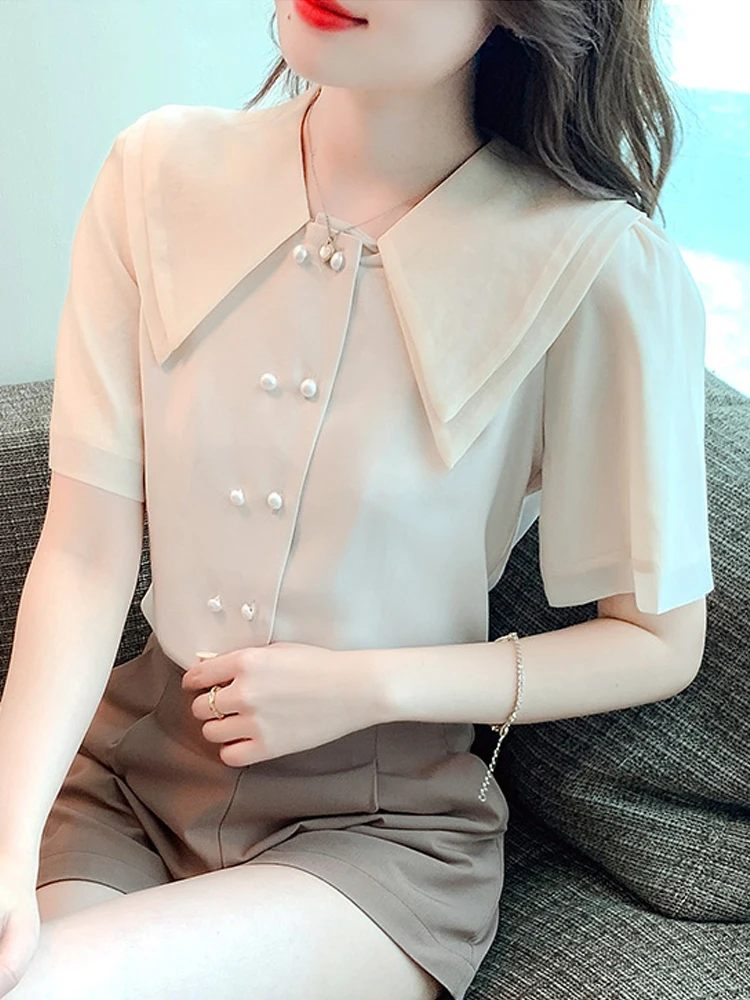 Блузка женская летняя с коротким рукавом G437