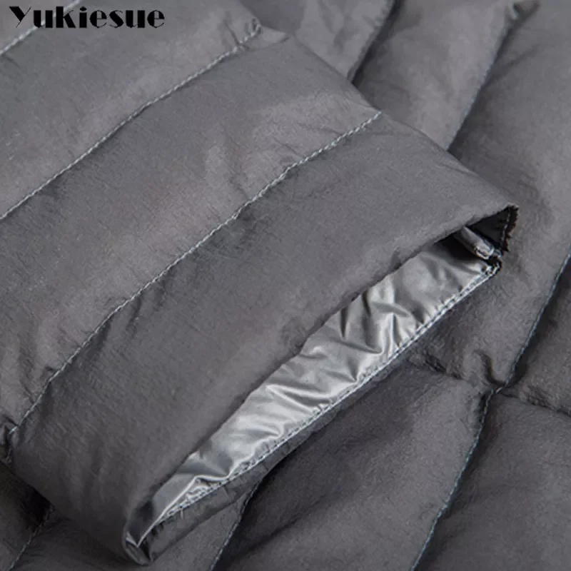 New2022 New Autumn Winter Lightweight White Duck Down Jacket Women O-Neck Ultra Light Warm Long Down Coat clothes 3XL Jackets