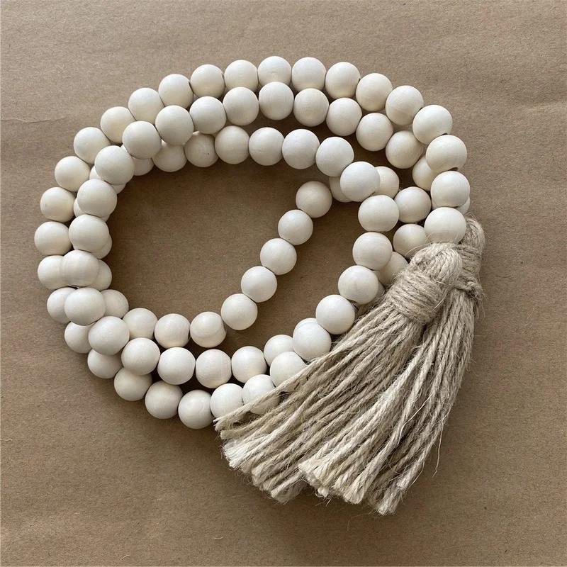 Natural Wooden Beads Macrame Craft Supplies Prayer Beads Wall Hanging Decorations Farmhouse Beads Rustic Country Home Decor