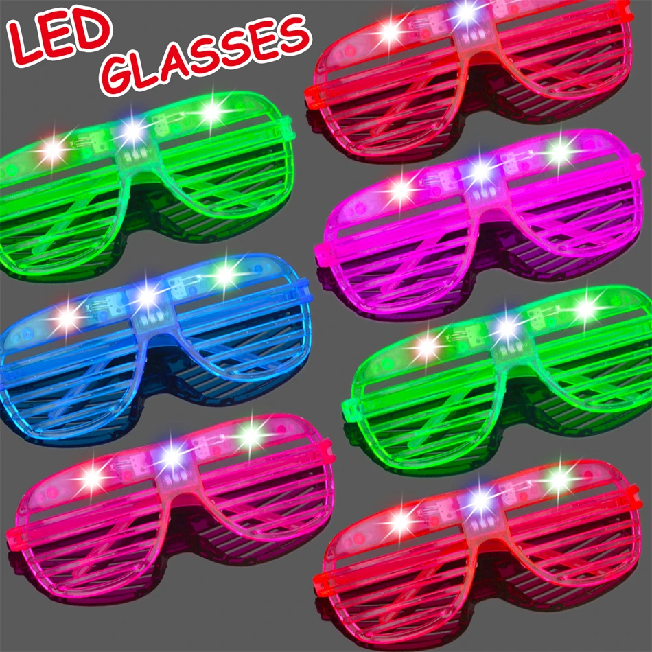 

10/15/30 Pcs Light Up LED Glasses 5 Colors Glow Glasses Glow in The Dark Party Supplies Neon Party Favors for Kids Adults
