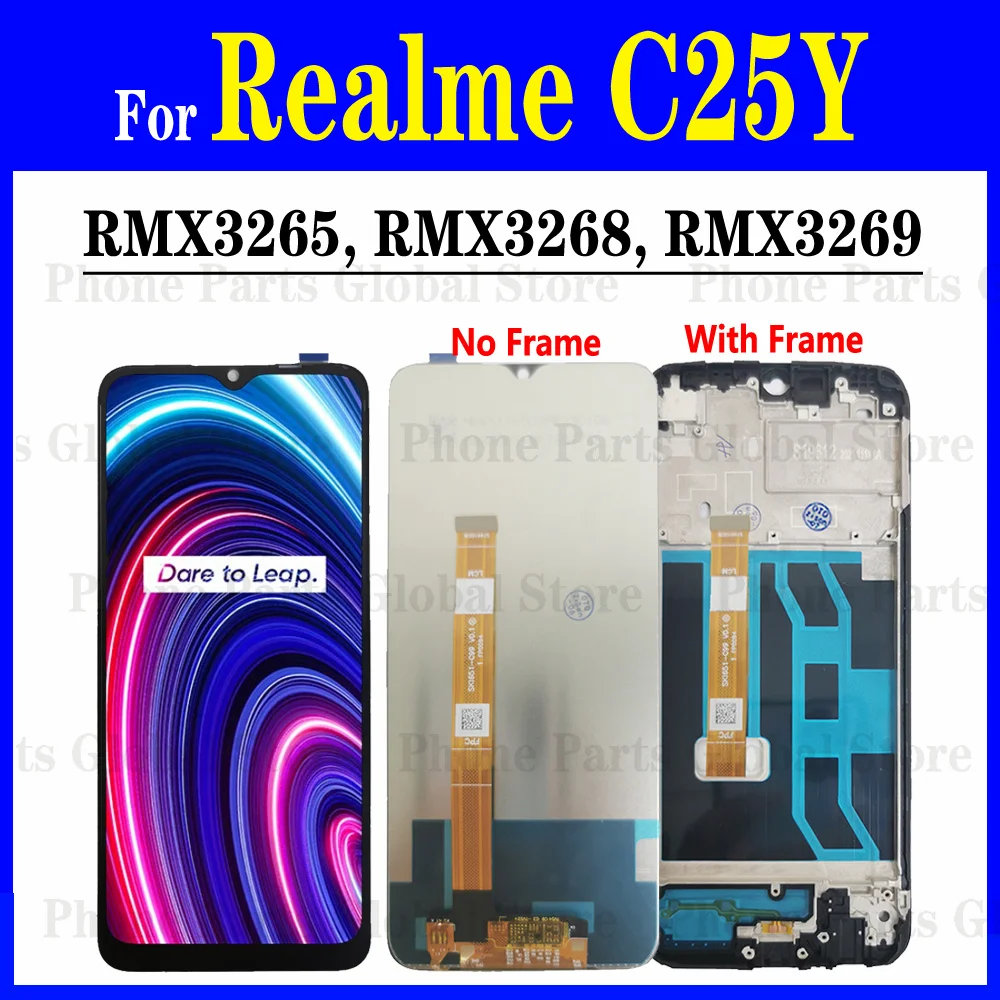 Дисплей 6 5 дюйма для OPPO Realme C25Y RMX3265 RMX3268 RMX3269 ЖК-дисплей с рамкой сенсорный