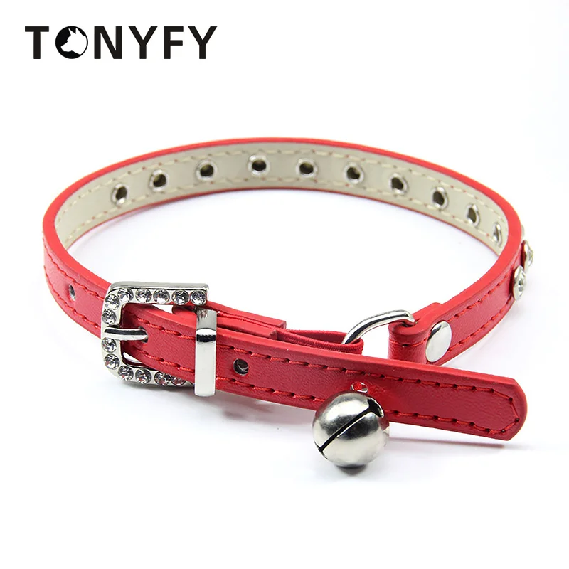 

PU Leather Dog Collar Sparkling Diamond Puppy Adjustable Collar for Small Medium Pets Collar Kitten Walking Festival Supplies