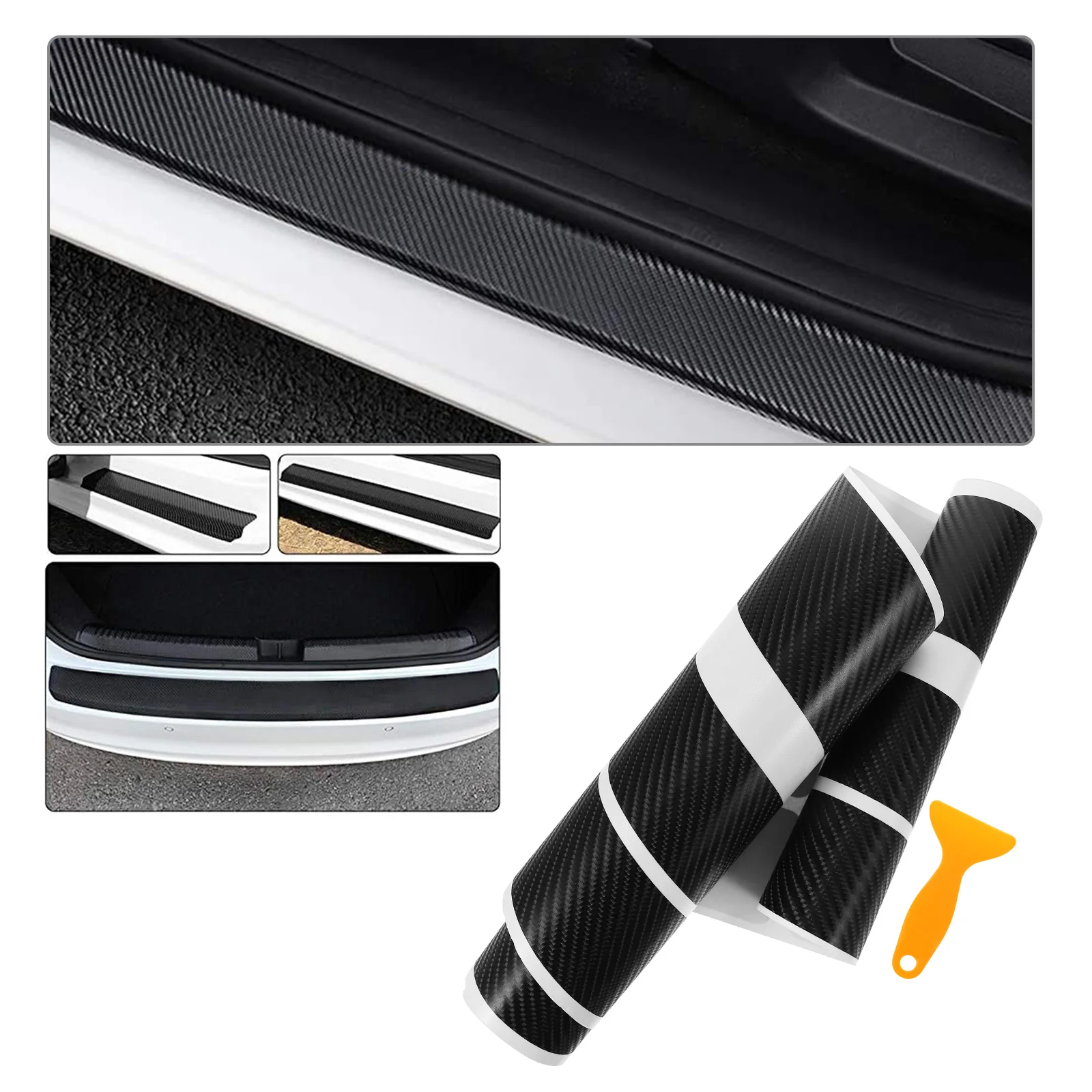 

5 Pcs Bumper Strip Auto Door Protector Sticker Scratch-Resistant Vehicle Threshold Stickers Cars Sill 3d Proof
