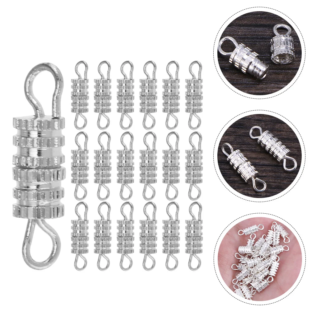 

50 Pcs Charm Necklace Clasp Bracelet Copper Screws Jewelry Buckle Clasps End Cap Metal