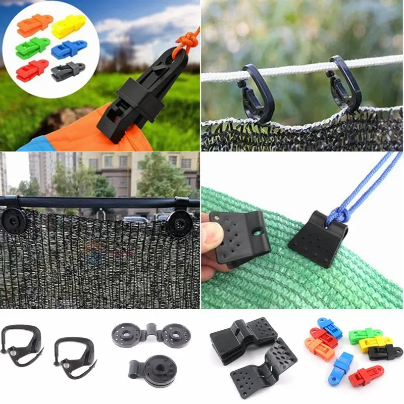 

Outdoor Sunshade Net Clip Fence Installation Fixed Hook Garden Greenhouse Film Sun Shade Net Clips Shading Mesh Clamp Tent Hang