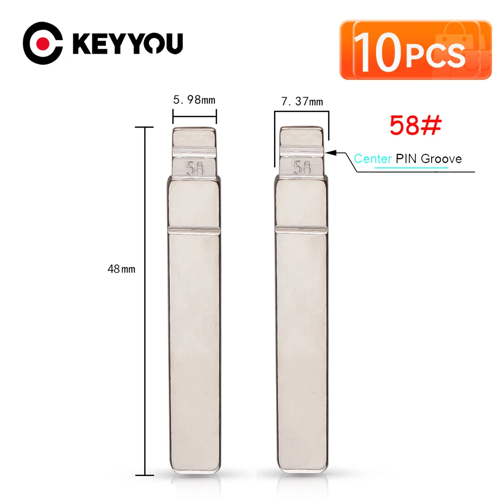 

KEYYOU 10 ШТ. НОВЫЙ 58 # VA2 металлический необрезанный пустой откидной лезвие дистанционного ключа для Peugeot Citroen Renault для Xhorse VVDI