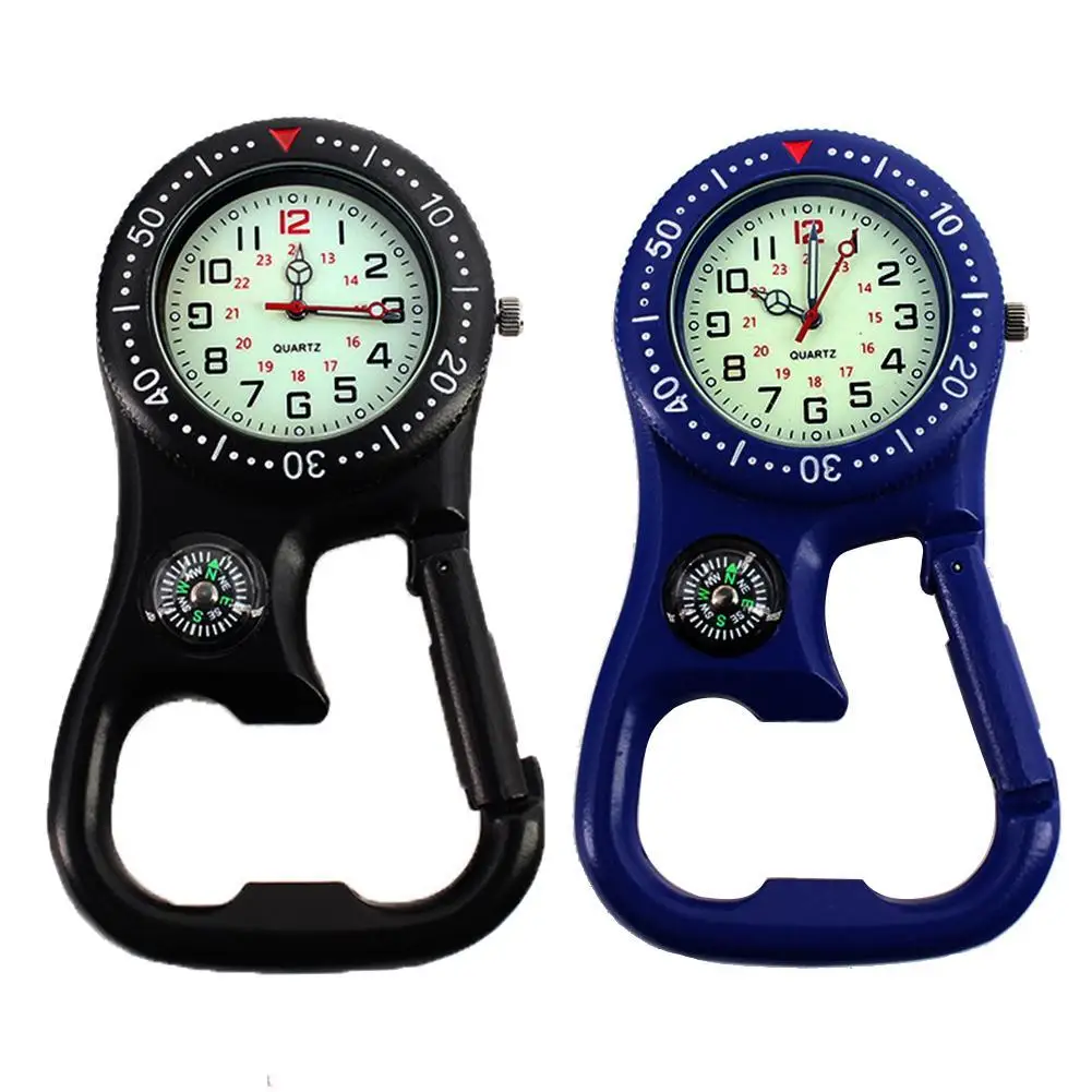 

Outdoor Sports Luminous Compass Bottle Opener Backpacker Fob Clip-On-Carabiner Watch Waterproof Alarm Clock Digital Wristwatches